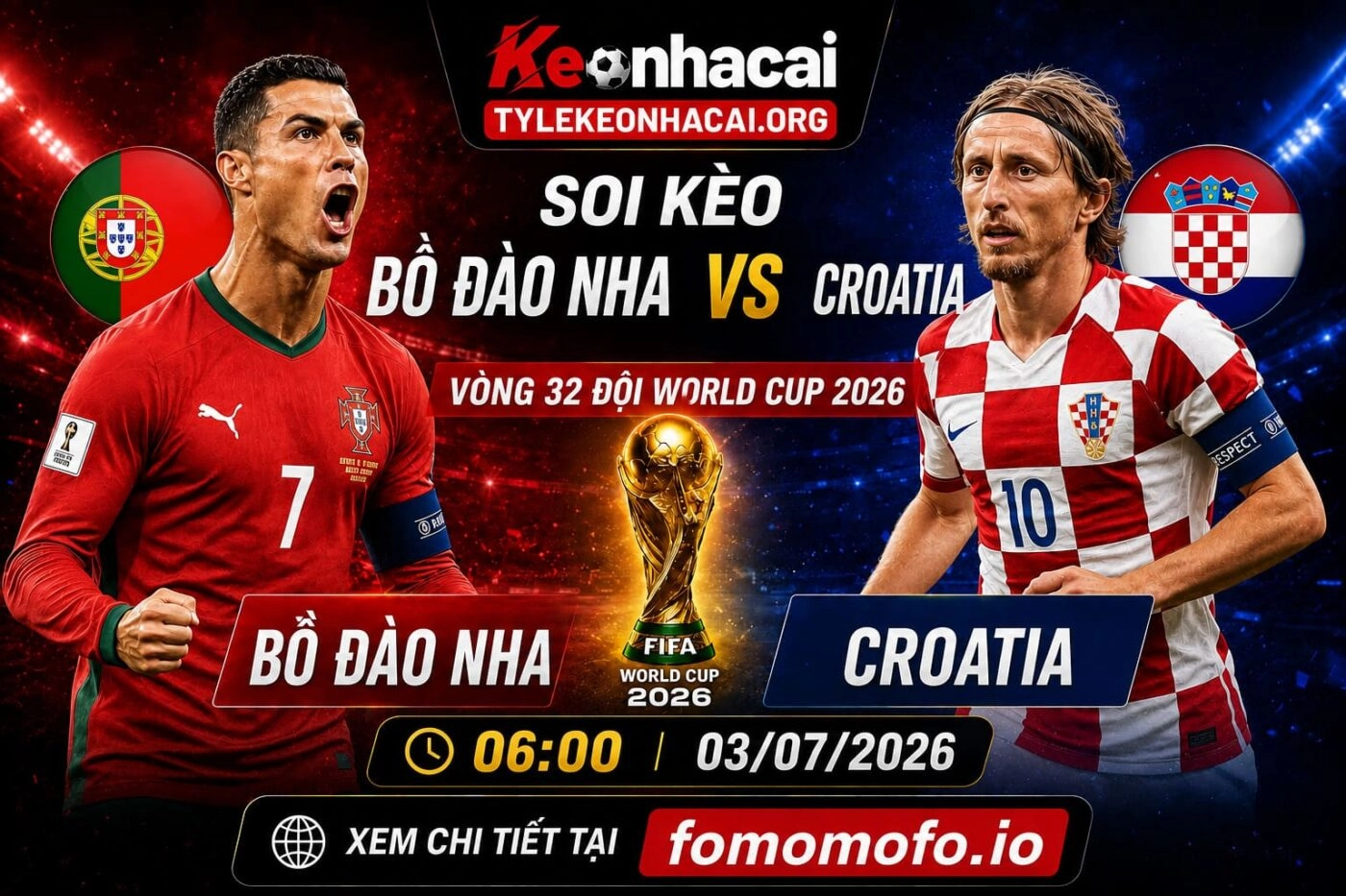 Soi kèo Bồ Đào Nha vs Croatia 06h00 03/07 – Vòng 32 đội World Cup 2026